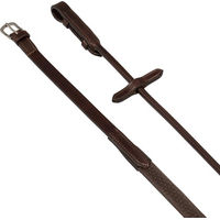 Produktbild von Acavallo Gummizügel Rolled Leather Dotted Rubber Rundzügel für Pferde aus Leder und Gummi Braun 1,6 cm