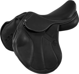 Produktbild von Acavallo Guttuso Gemischter Sattel für Pferde aus Leder mit geflockten Paneelen Schwarz 17 Zoll