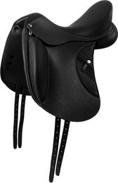 Produktbild von Acavallo Heidy Dressursattel für Pferde aus Leder in Schwarz mit Carbon-Kevlar Tree