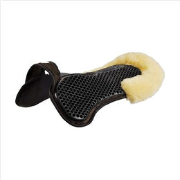 Acavallo Hexa Soft Memory Gel Pad mit Lammfellrand in Braun/Natur – Bild 1 von 2