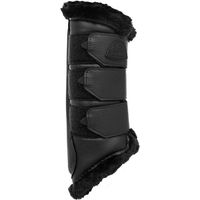 Produktbild von Acavallo Hind Brushing Horse Boots Gamaschen für Pferde Schwarz XL mit Kunstleder und Klettverschluss