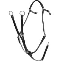 Produktbild von Acavallo Jagdhalsband und Vorderzeug aus Leder für Pferde in Schwarz