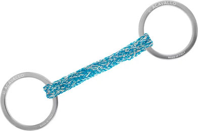 Produktbild von Acavallo Jumpe Alupro Gebiss für Pferde mit 2 Ringen aus Aluminium in Silber und Blau