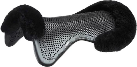 Acavallo Just Gel Sattelpad für Ponys mit Lammfell in Schwarz – Bild 1 von 6