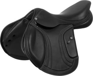 Produktbild von Acavallo KC Race 1.6 Springsattel für Pferde aus Leder in Schwarz 17 Zoll