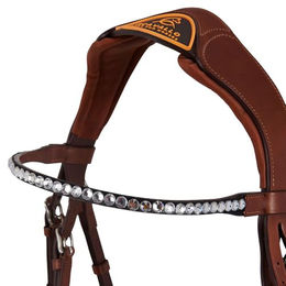Produktbild von Acavallo Leder Kopfteil für Vollblut in Cognac Braun
