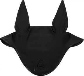 Acavallo Lycra Fliegenhaube für Pferde in Schwarz mit Silikon Logo – Bild 1 von 3