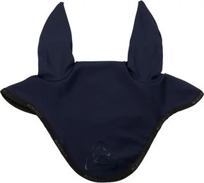 Acavallo Lycra Fliegenhaube für Pferde mit Silikon Logo in Blau – Bild 1 von 3