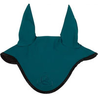 Produktbild von Acavallo Lycra Fliegenhaube für Pferde mit Silikon Logo in Petrol/Black