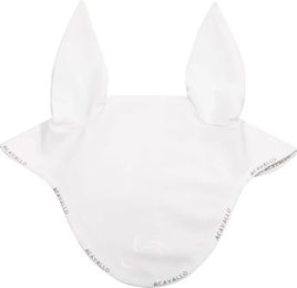 Acavallo Lycra Fliegenhaube für Pferde mit Silikon Logo in Weiß – Bild 1 von 3