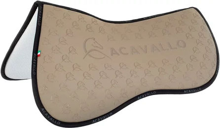 Produktbild von Acavallo Lycra Memory Foam Half Pad für Pferde mit Bambusfaser-Unterlage in Schwarz oder Beige Größe L