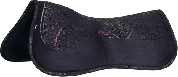 Acavallo Memory Foam Half Pad Sattelunterlage für Pferde mit Silikon-Grip in Schwarz/Silber Größe M – Bild 1 von 3