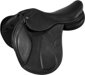 Produktbild von Acavallo Modigliani Springstuhl für Pferde aus Leder mit Latex-Panels in Schwarz