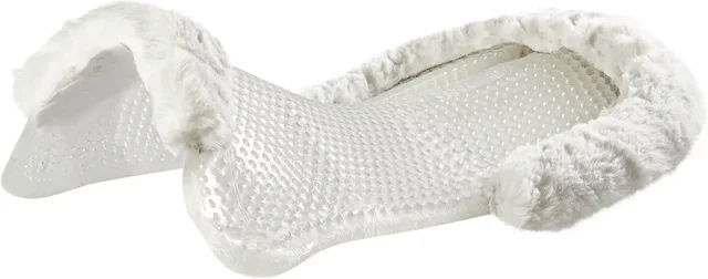 Produktbild von Acavallo NS-FS Classic-FS Gel-Sattelunterlage für Pferde mit Lammfell in Schwarz und Weiß