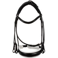 Produktbild von Acavallo Parnaso Kandarenzaum Doppelzügel aus Leder Full Size Schwarz Weiß