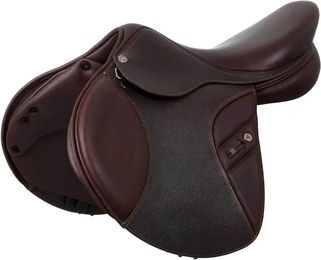 Produktbild von Acavallo Pferdesattel KC Race 2.4 Con Arcione Professional aus Leder Braun 17,5 Zoll