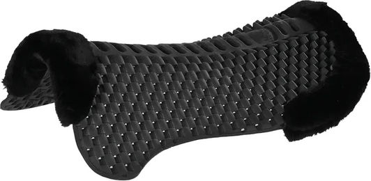Acavallo Piuma Air-Release Sattelpad mit Eco-Wolle hinten erhöht in Schwarz – Bild 1 von 4