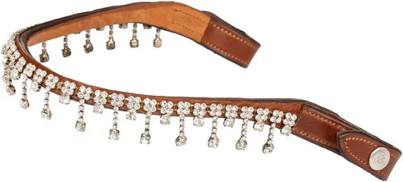 Acavallo Queen Stirnband für Pferde aus Leder mit Kristallen – Bild 1 von 3