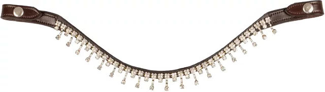 Produktbild von Acavallo Queen Stirnband für Pferde aus Leder mit Kristallen