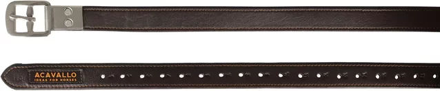 Acavallo Reitgurte aus Leder mit eingeklemmter Schnalle in Braun - 135 cm – Bild 1 von 2