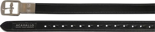 Acavallo Reitgurte und Steigbügelriemen aus Leder in Schwarz - 160 cm – Bild 1 von 2