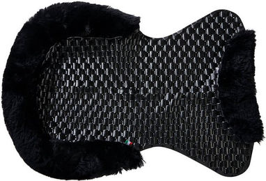 Acavallo Respira Air Release Gel Pad mit Lammfellrand in Schwarz – Bild 1 von 2