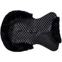 Produktbild von Acavallo Respira Air Release Gel Pad mit Lammfellrand in Schwarz