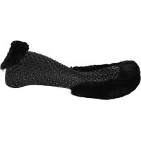 Produktbild von Acavallo Respira Air Release Soft Gel Pad Back mit Lammfell in Schwarz