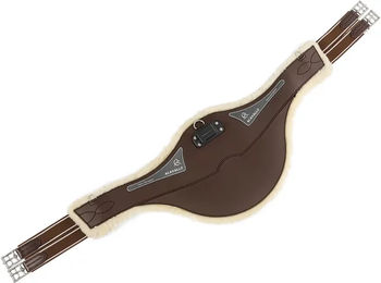 Acavallo Sattelgurt mit Stollenschutz Comfort Gel aus Bio Wolle Braun Größe 130 – Bild 1 von 7