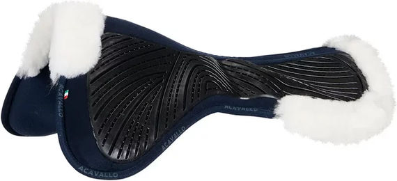 Acavallo Sattelpad mit Memory Foam und Lammfell in Blau oder Weiß – Bild 1 von 2