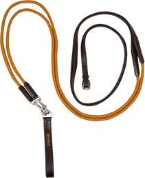 Acavallo Schlaufzügel mit Leder und Nylon-Rundleine in Braun – Bild 1 von 2