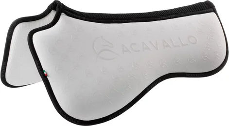 Acavallo Spine Free Lycra Memory Foam Half Pad Dressage mit Silicon Grip in Weiß/Schwarz – Bild 1 von 2