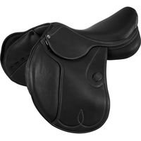 Produktbild von Acavallo Springsattel aus Leder mit Flocked Panels in Schwarz 18 Zoll