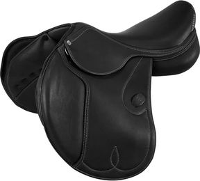 Produktbild von Acavallo Springsattel aus Leder mit Flocked Panels Schwarz 16,5 Zoll