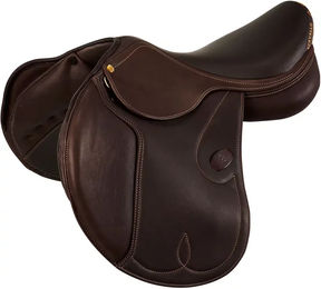 Produktbild von Acavallo Springsattel für Pferde mit Flocked Panels aus Leder in Braun 17,5 Zoll