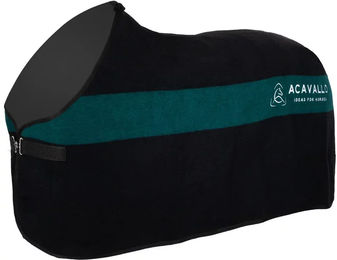 Produktbild von Acavallo Stalldecke für Pferde aus Wolle 155 cm Grün Weiß