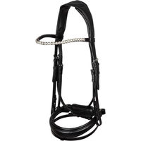 Produktbild von Acavallo Starry Night Leder Trense mit anatomischem schwedischem Reithalfter für Pferde in Schwarz