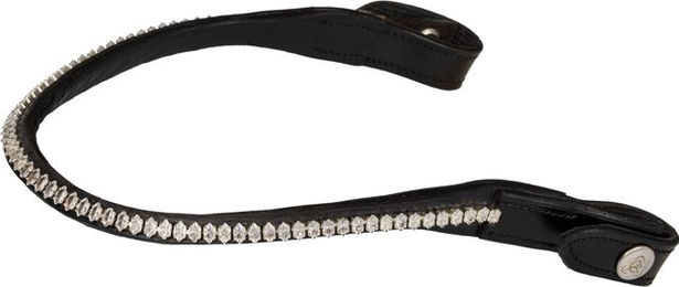 Acavallo Stirnband für Pferde mit ovalen Kristallen aus Leder – Bild 1 von 2