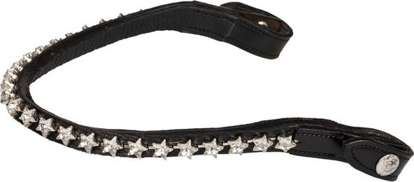 Acavallo Stirnband mit Sternen-Strass-Kristallen für Pferde in Schwarz – Bild 1 von 4