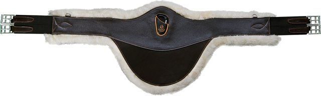 Acavallo Studguard Sattelschutzriemen aus Leder mit abnehmbarem Lammfell-Futter – Bild 1 von 2