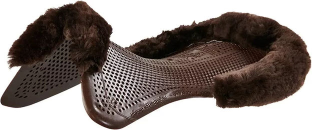 Acavallo Therapeutic Gel Pad NS-S Classic-S mit Sheepskin Cut Out in Braun Größe M – Bild 1 von 2