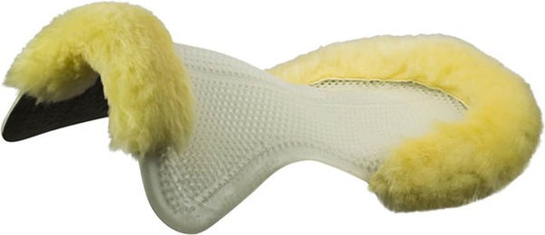 Acavallo Therapeutisches Gel Pad Cut Out mit Lammfell Größe L Schwarz/Natur – Bild 1 von 1