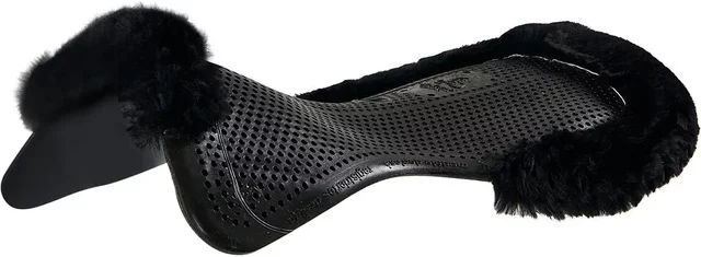 Acavallo Therapeutisches Gelpad Dri-Lex mit Lammfellrand für Pferde in Schwarz – Bild 1 von 2