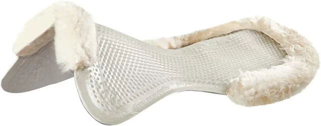 Acavallo Therapeutisches Gelpad Dri-Lex mit Lammfellrand in Transparent/Weiß Größe M – Bild 1 von 4