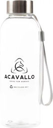Produktbild von Acavallo Wasserflasche aus recyceltem Kunststoff RPET in Weiß und Transparent
