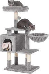 ACAZA Kratzbaum für Großkatzen mehrstufig grau 110 cm hoch – Bild 1 von 1