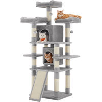 Produktbild von ACAZA Kratzbaum für Katzen Adult Grau 172 cm aus Plüsch und Sisal