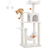 Produktbild von ACAZA Kratzbaum für Katzen mit Hängematte Weiß 143 cm