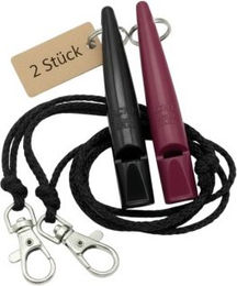 ACME 210.5 Doppelpack Hundepfeife mit Pfeifenband aus Kunststoff in Lila – Bild 1 von 2