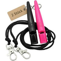 Produktbild von ACME 210.5 Doppelpack Hundepfeife mit Pfeifenband in Neon Pink aus Kunststoff